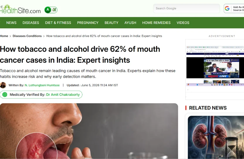 How tobacco and alcohol drive 62% of mouth cancer cases in India: Expert insights